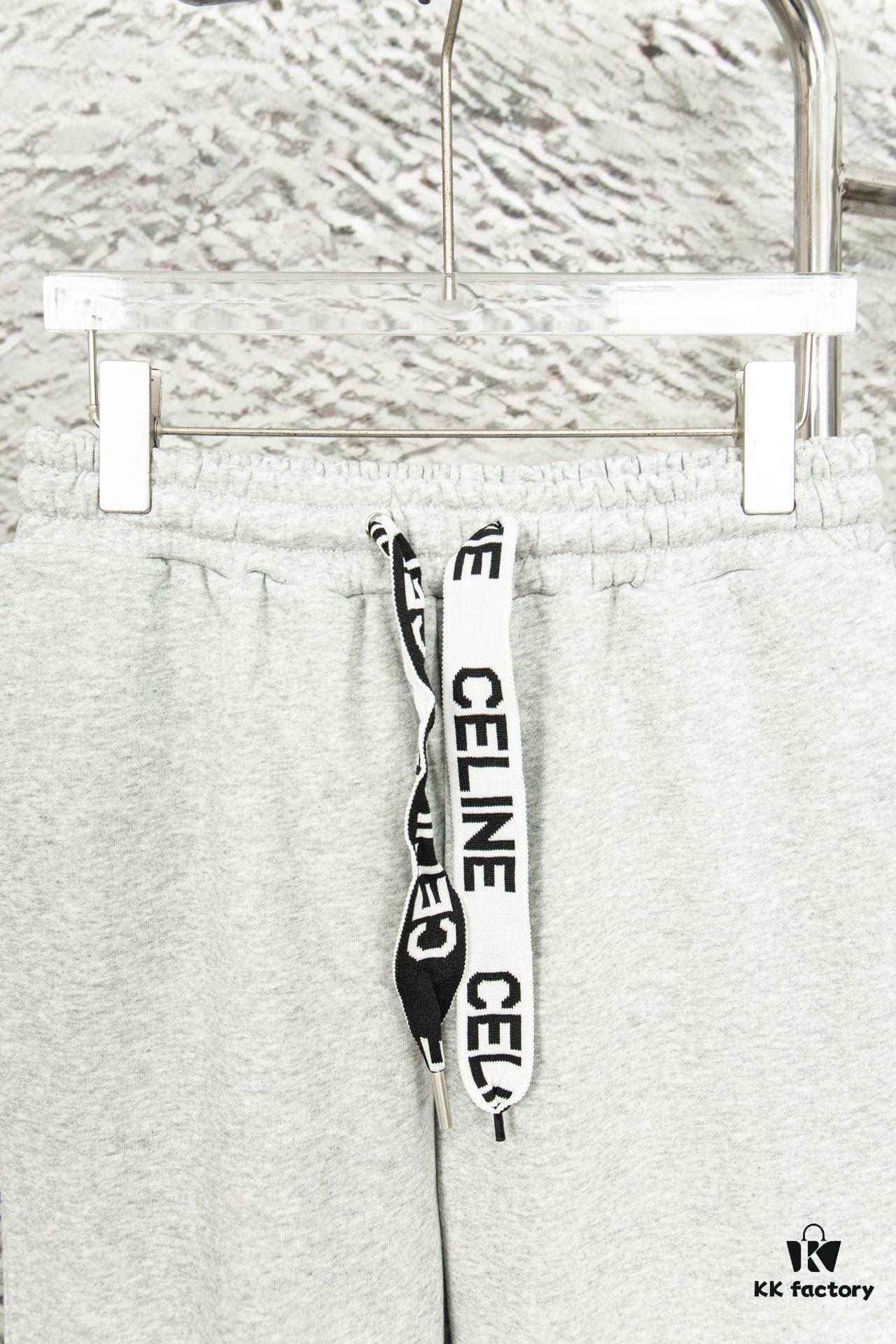 CELINE Klein Blue Letter Logo Sporty Casual Pants Y056