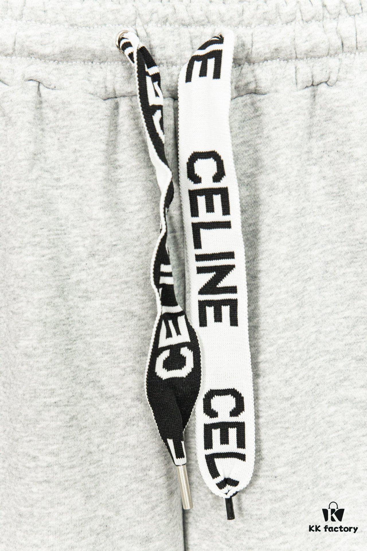 CELINE Klein Blue Letter Logo Sporty Casual Pants Y056
