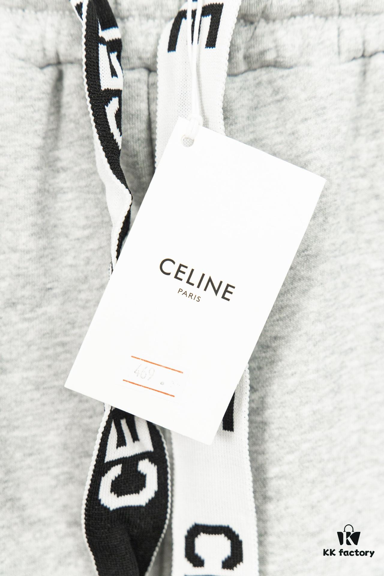 CELINE Klein Blue Letter Logo Sporty Casual Pants Y056