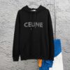 Celine 23SS Rhinestone Letter Embellished Hoodie Unisex High-End Version