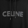 Celine 23SS Rhinestone Letter Embellished Hoodie Unisex High-End Version