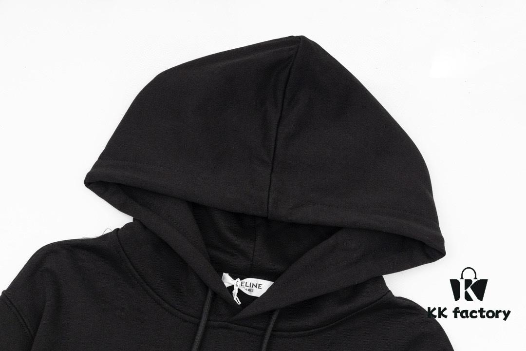 Celine 23SS Rhinestone Letter Embellished Hoodie Unisex High-End Version