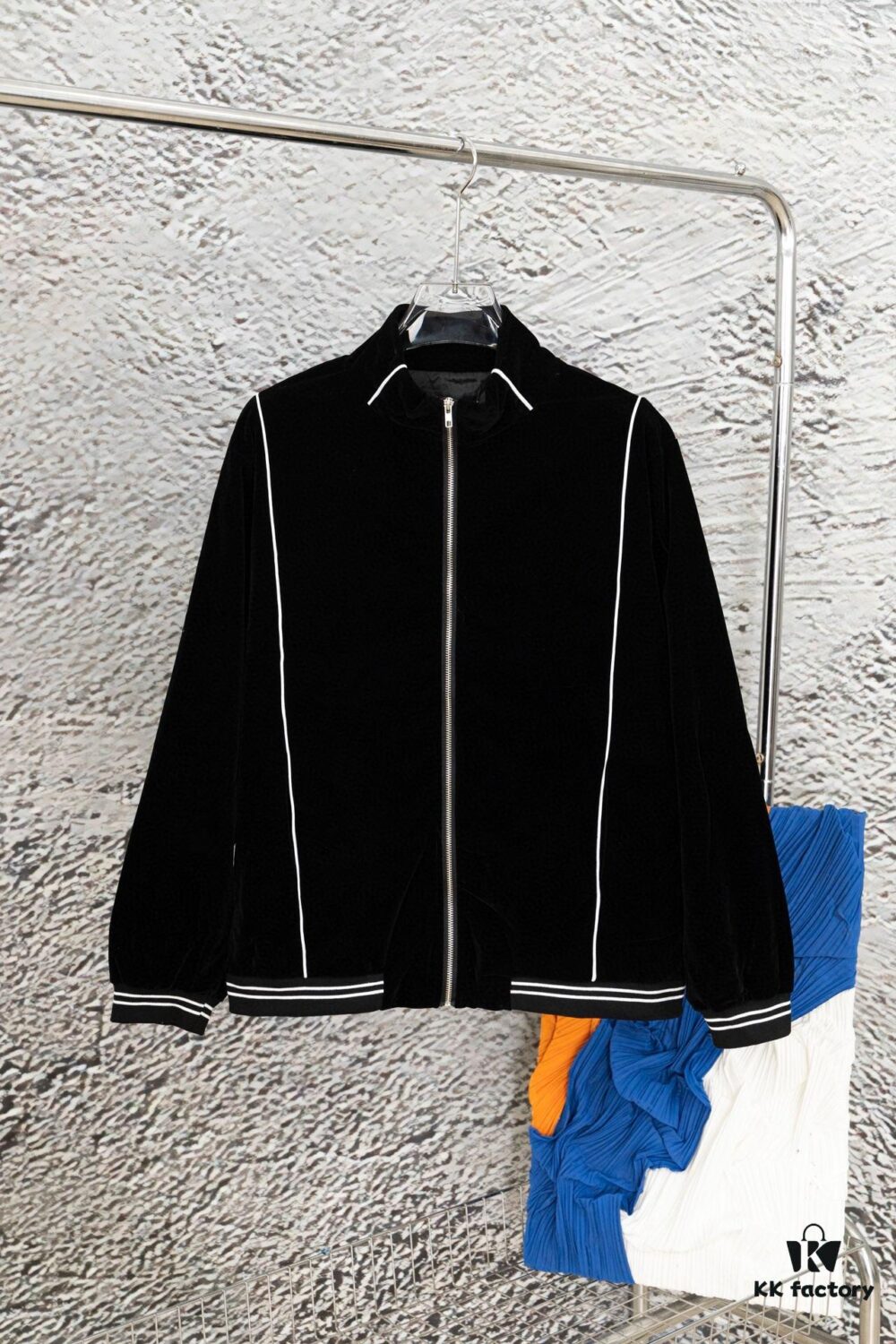 CELINE Y007 Black Velvet Jacket with Archival Motif, Spring/Autumn 2022 New Arrival