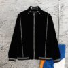 CELINE Y007 Black Velvet Jacket with Archival Motif, Spring/Autumn 2022 New Arrival