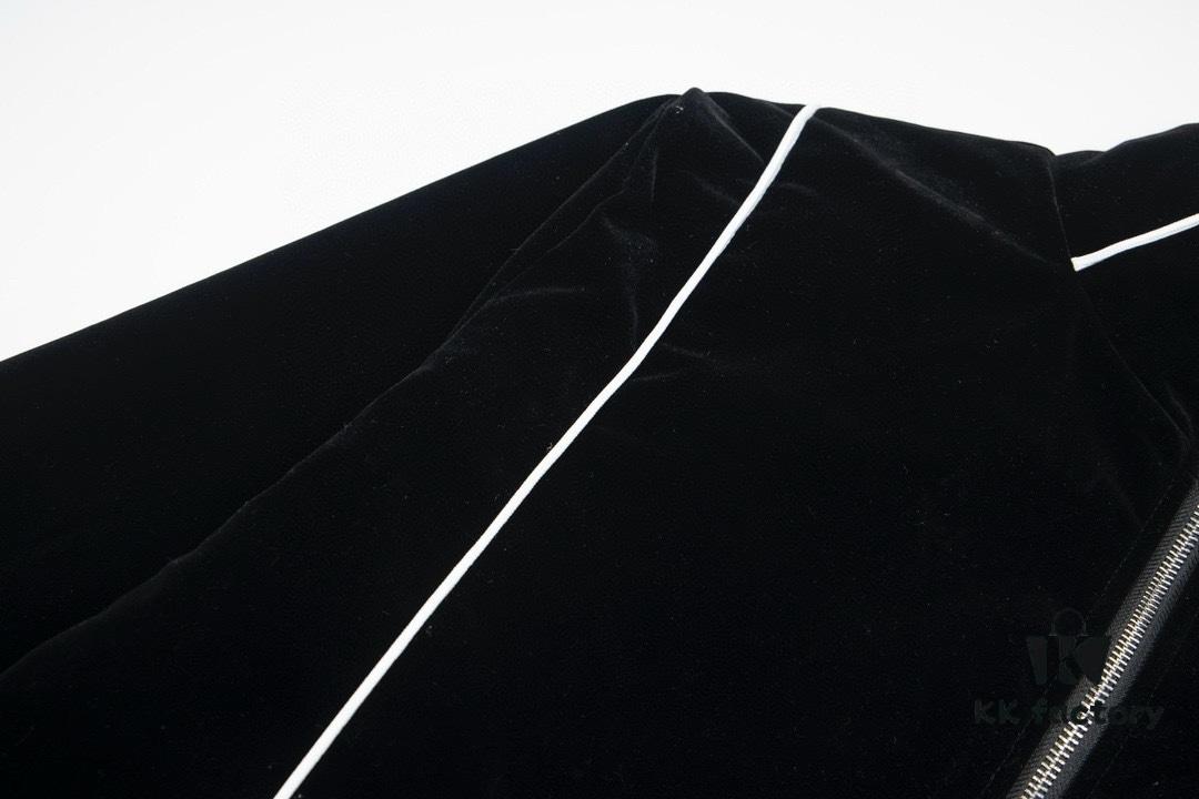 CELINE Y007 Black Velvet Jacket Spring and Autumn 2022 New Arrival