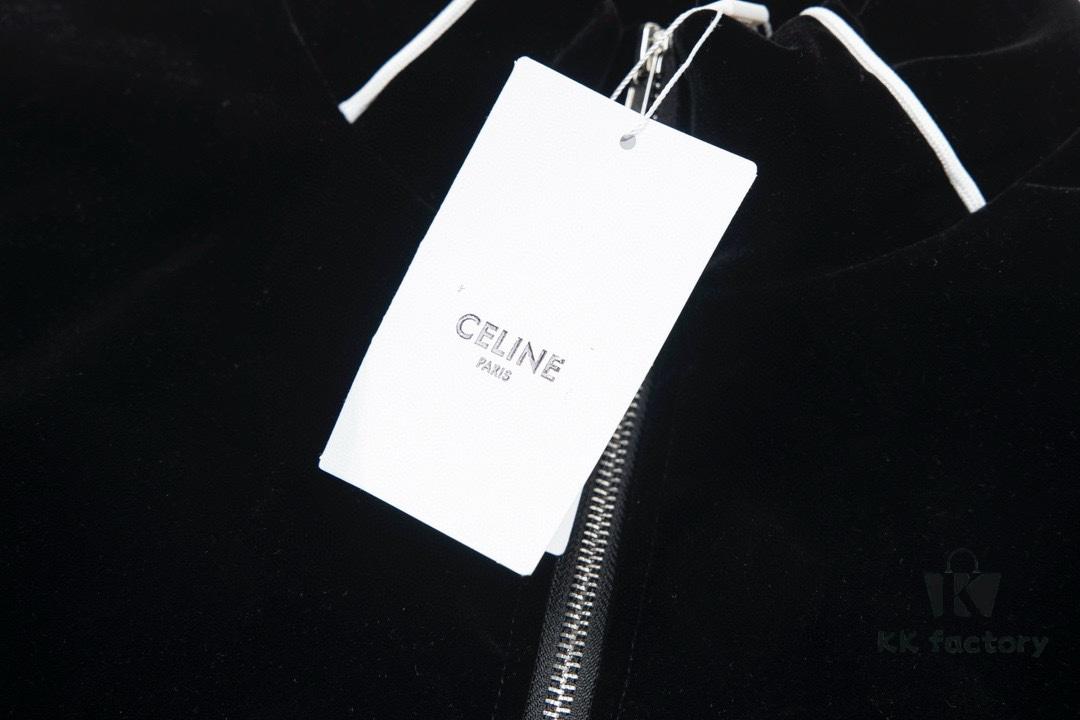 CELINE Y007 Black Velvet Jacket Spring and Autumn 2022 New Arrival