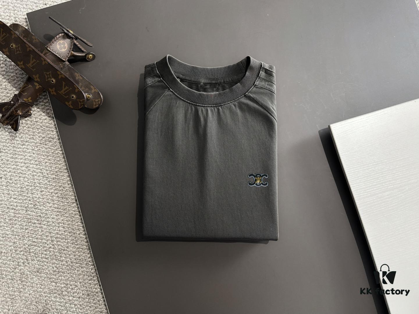 High-Quality Celine 2025 Spring/Summer New Men's Tie-Dye Washed Short-Sleeve T-Shirt