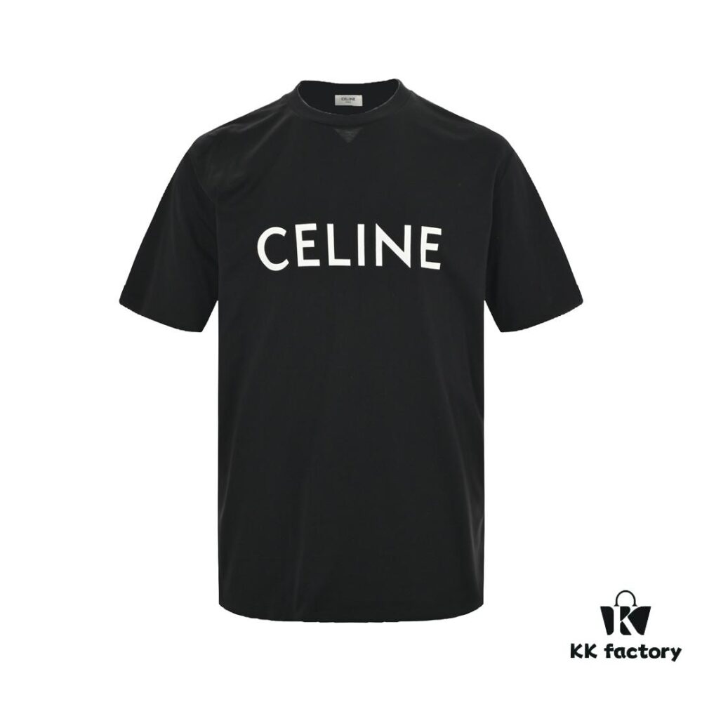 Celine Basic Logo Print Short-Sleeve T-Shirt