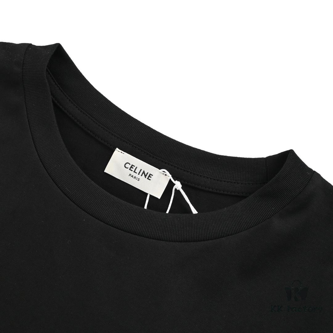 Celine Basic Logo Print Short-Sleeve T-Shirt