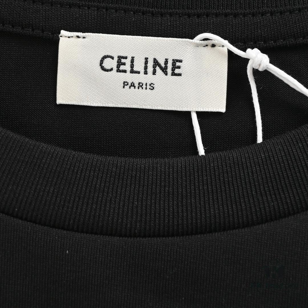 Celine Basic Logo Print Short-Sleeve T-Shirt
