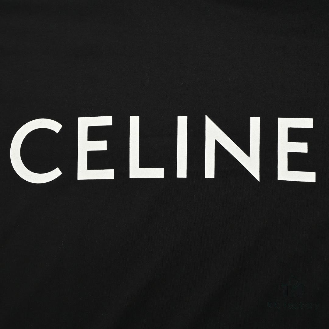 Celine Basic Logo Print Short-Sleeve T-Shirt