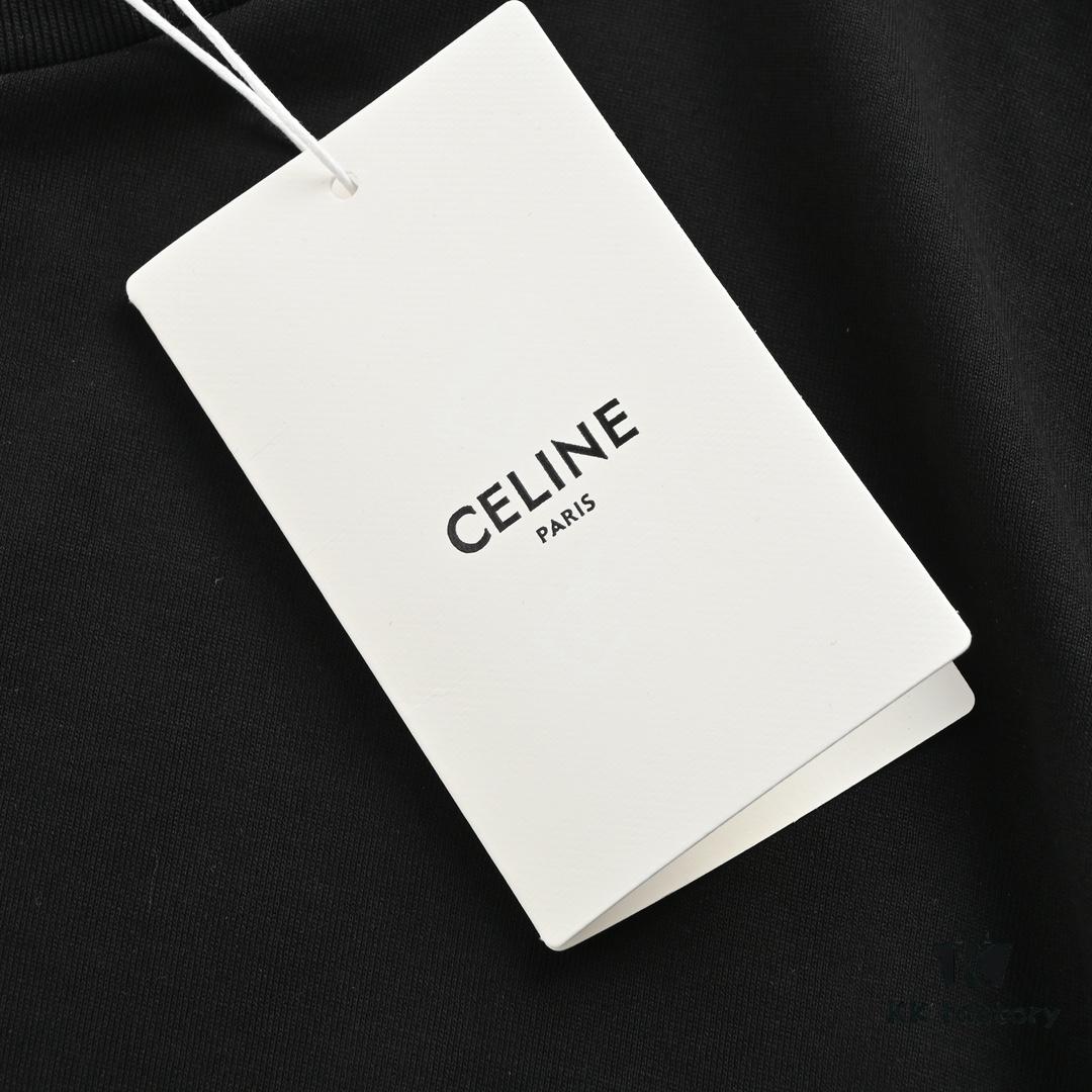 Celine Basic Logo Print Short-Sleeve T-Shirt