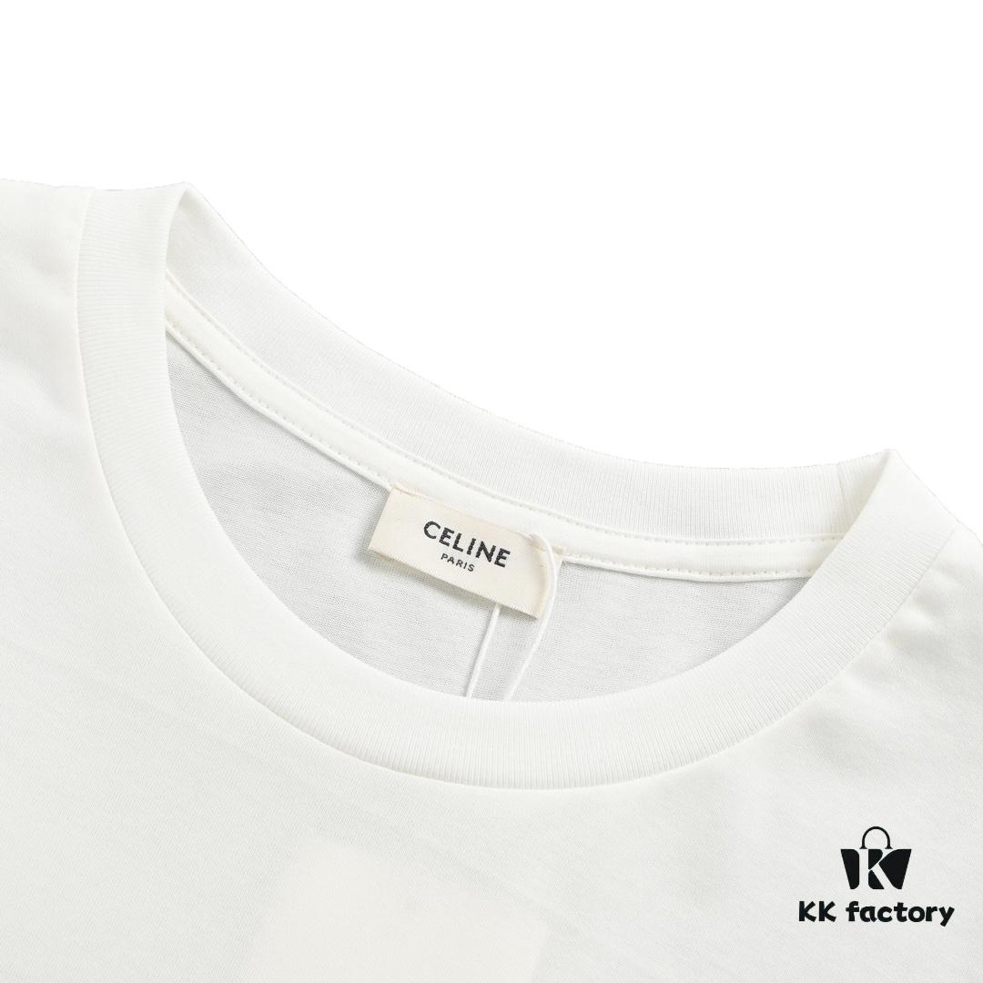 Celine Basic Logo Print Short-Sleeve T-Shirt
