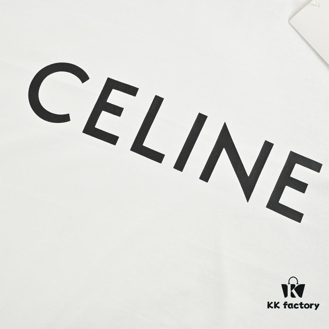 Celine Basic Logo Print Short-Sleeve T-Shirt