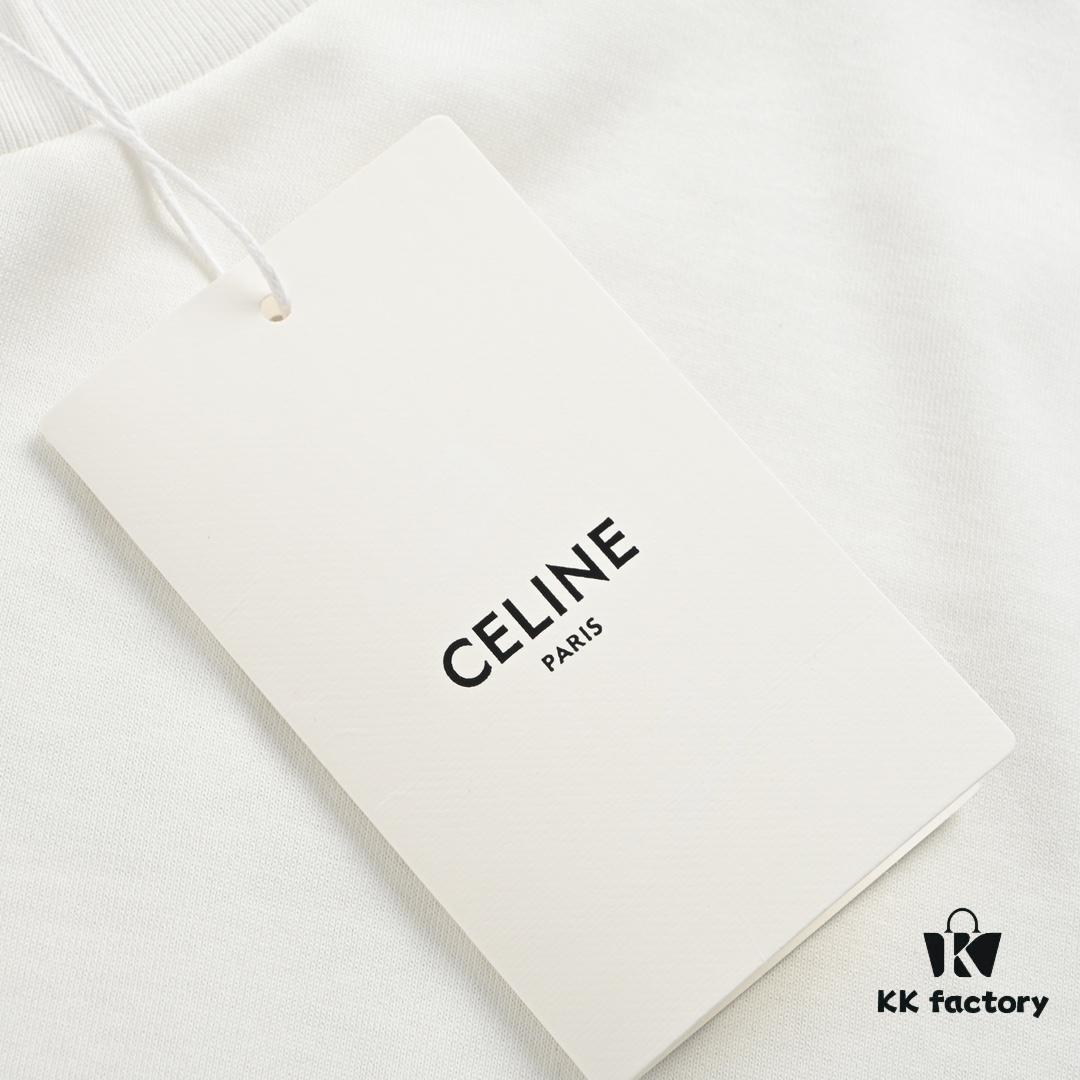 Celine Basic Logo Print Short-Sleeve T-Shirt