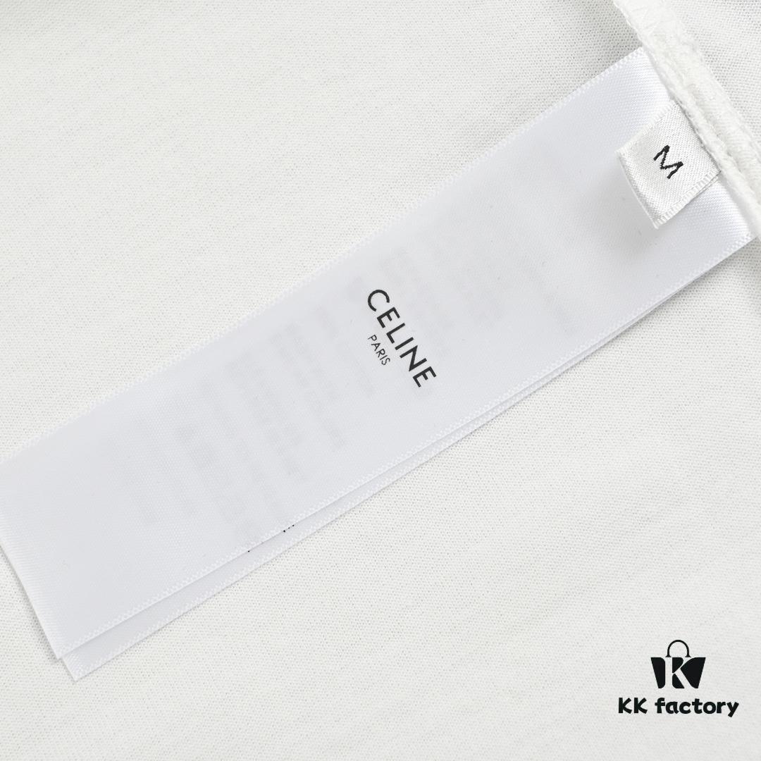 Celine Basic Logo Print Short-Sleeve T-Shirt