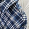 Celine 25SS New Checkered Collar Loose Long-Sleeve Shirt Navy Blue