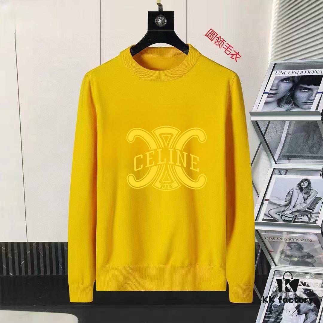 CELINE Fall/Winter Classic Crewneck Wool Pullover, 2025 Latest Design, Premium Wool Blend, Slim Fit, Timeless Style