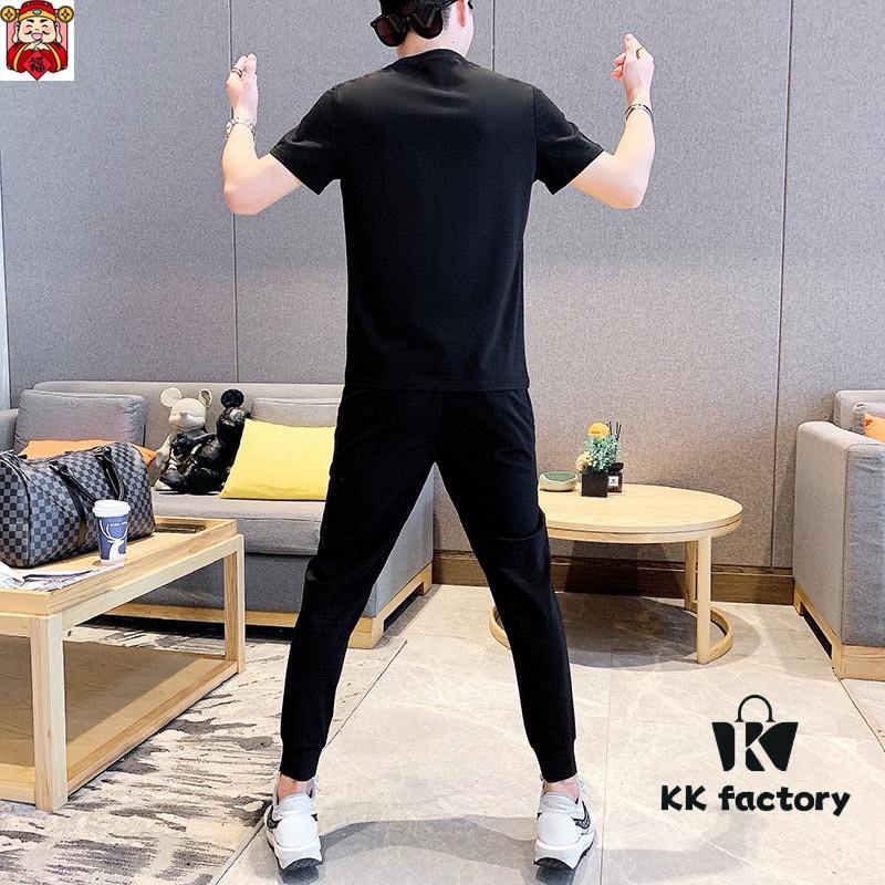 CELINE Men's Summer High-Quality Double-Mercerized Cotton Suit Set, Imported Premium Fabric, Trendy and Versatile Design