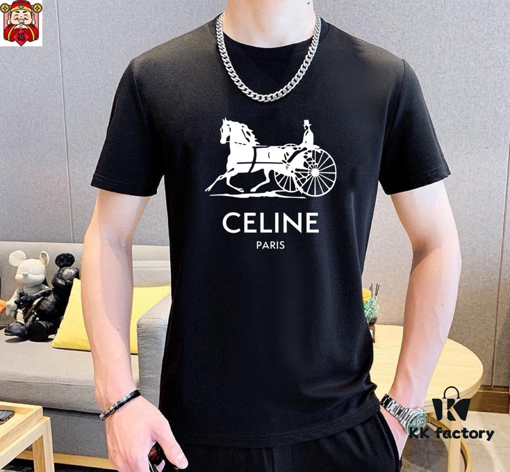 CELINE Men's Summer High-Quality Double-Mercerized Cotton Suit Set, Imported Premium Fabric, Trendy and Versatile Design