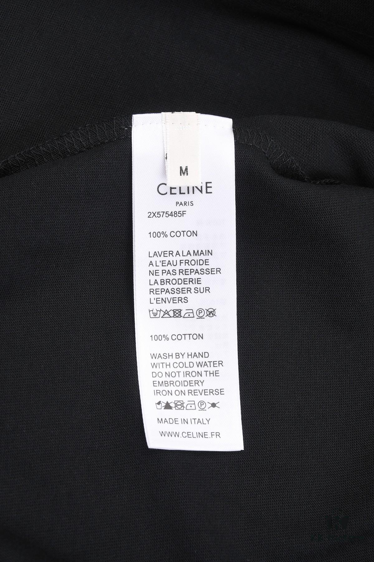 New Arrival 25S Celine Flocked Letter T-Shirt, Pre-washed Cotton Fabric, Soft and Skin-friendly, Unisex Loose Fit