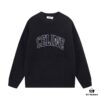 Celine Embroidered Letter Round Neck Wool Sweater