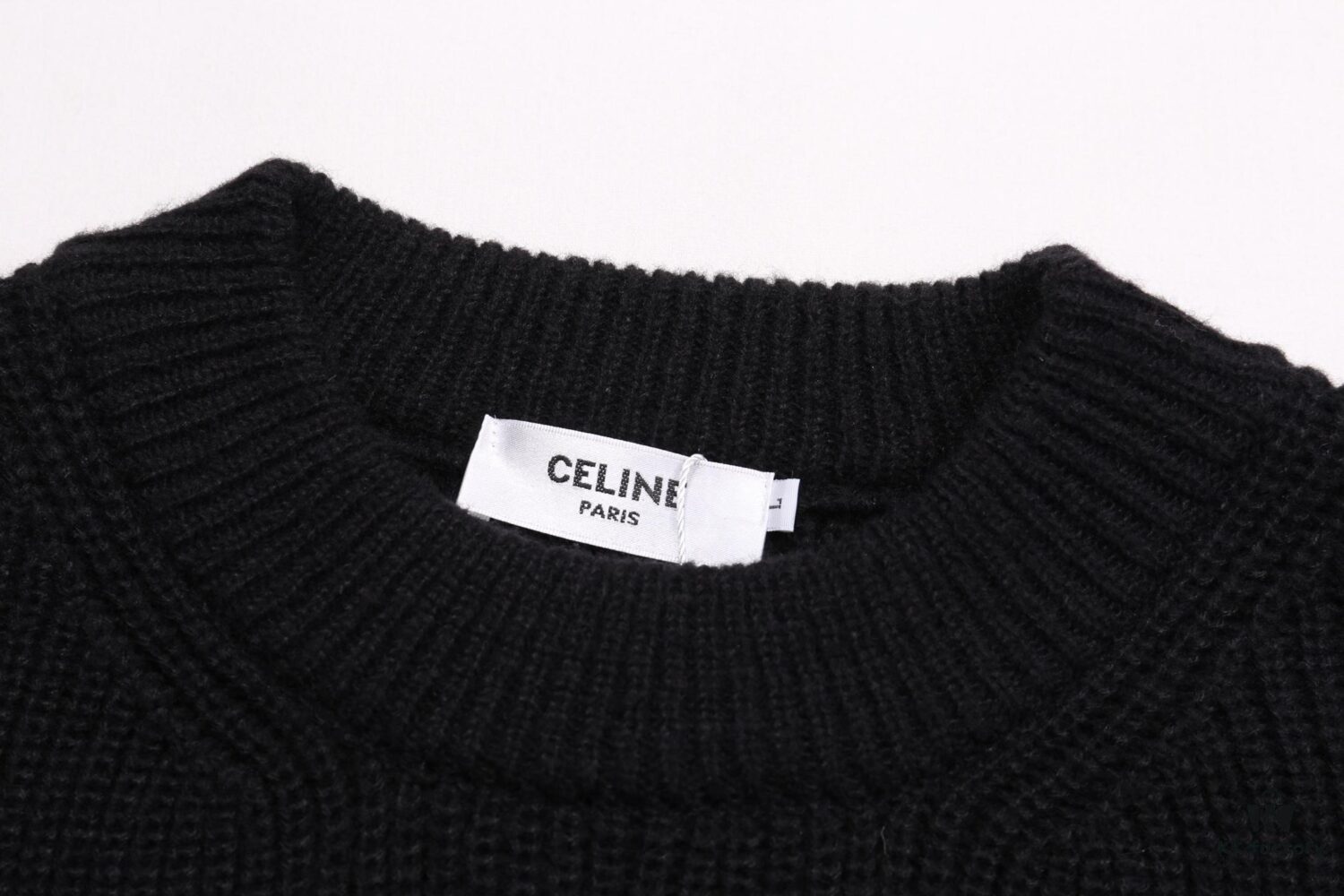 Celine Embroidered Letter Round Neck Wool Sweater