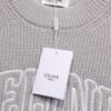 Celine Embroidered Letter Round Neck Wool Sweater