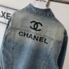 New CHANEL-Inspired FW Star-Studded Rhinestone Embroidered Distressed Denim Jacket for Men and Women