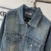 New CHANEL-Inspired FW Star-Studded Rhinestone Embroidered Distressed Denim Jacket for Men and Women