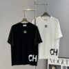 CHANEL 25s New Arrival Designer T-Shirt, Unisex Limited Edition – Classic Embroidery, Premium 280g 40s Double-Yarn Smooth Cotton Fabric, Soft and Comfortable