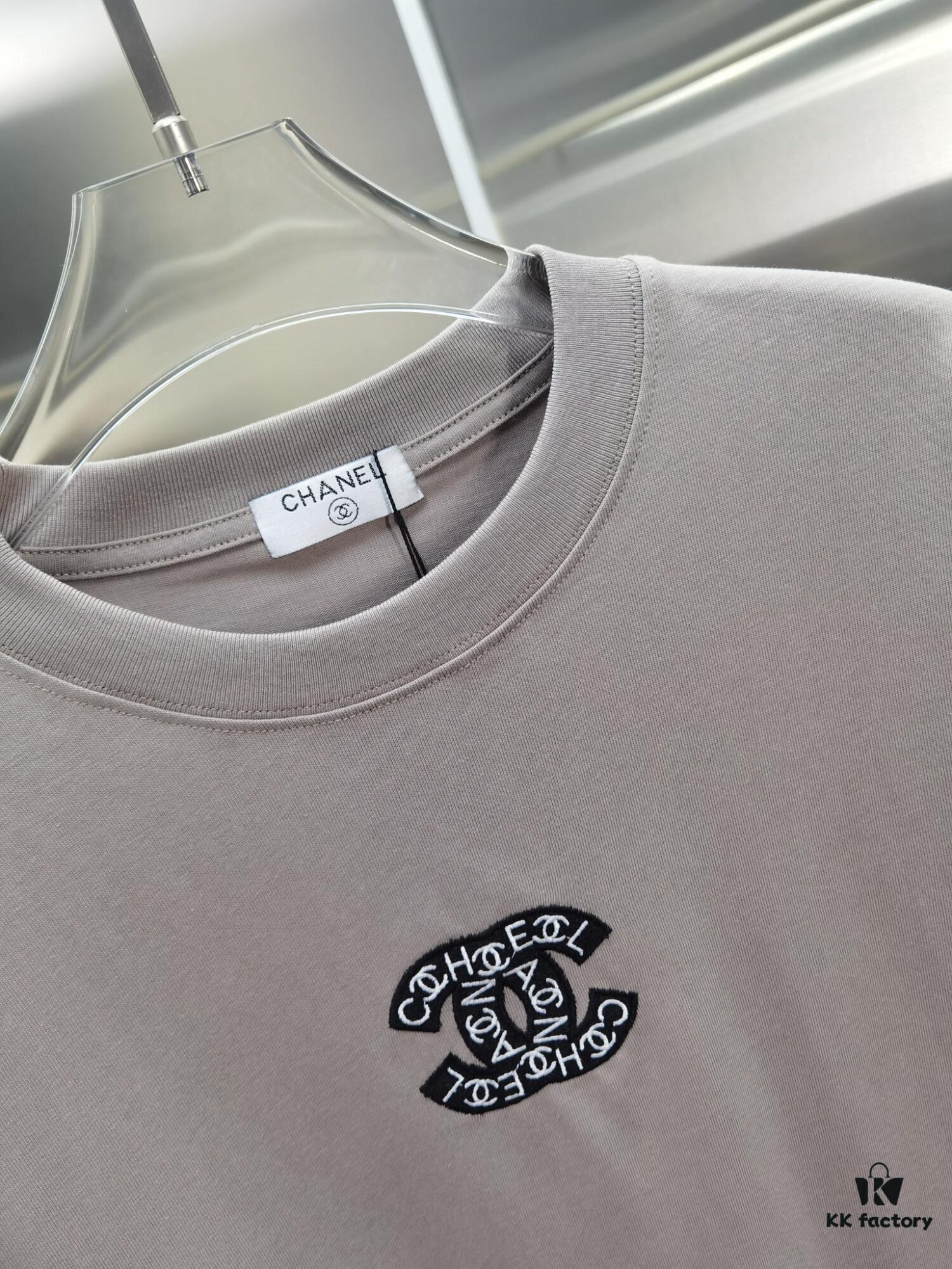 Chanel CH*NEL (Embroidered Premium Version, Different from Standard Stock) Short Sleeve T-Shirt