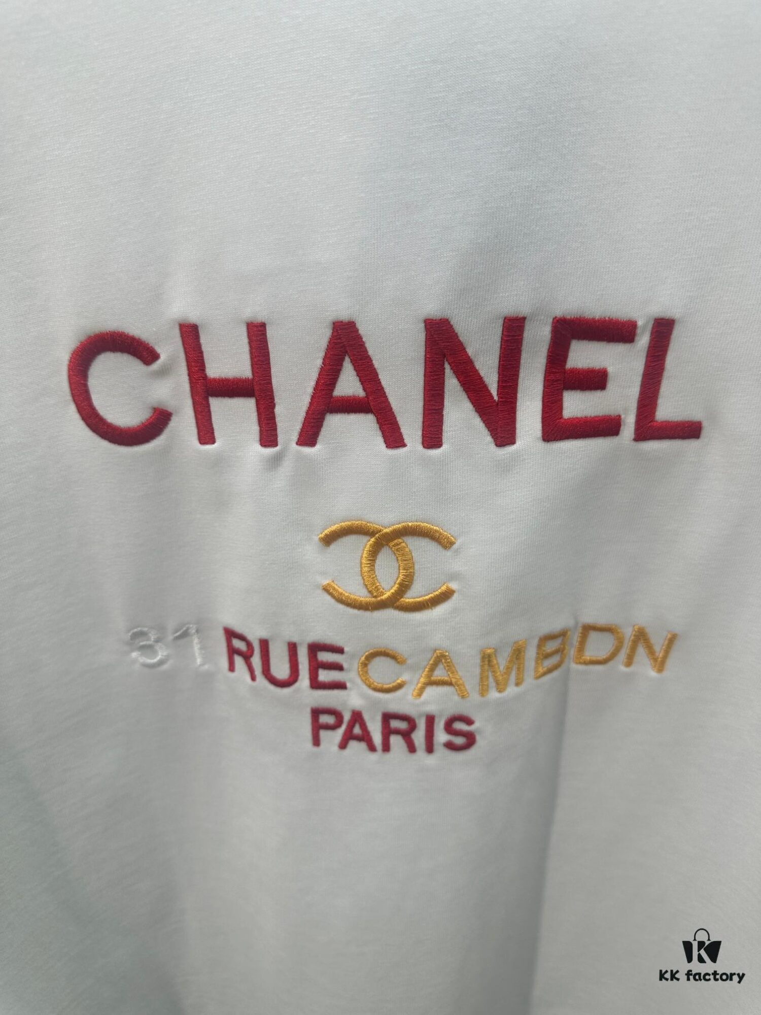 Chanel Embroidered Short-Sleeve T-Shirt (Top-Quality Version, Distinct from Standard Stock)