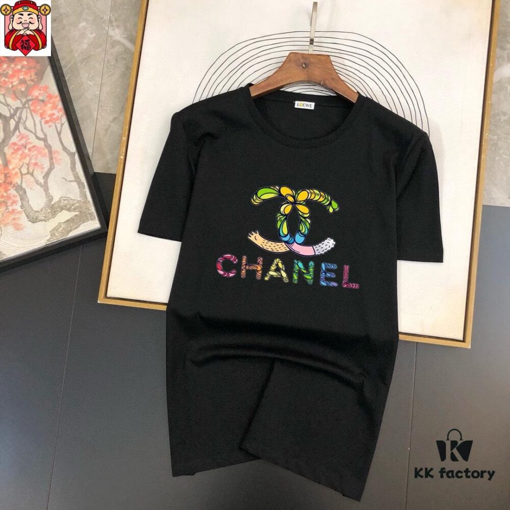 CHANEL (Plus-Size Friendly) Original Men's Casual Short-Sleeve T-Shirt, 2025 Spring/Summer New Arrival, Premium Custom Logo Design, Imported Silk-Cotton Fabric, Stylish and Versatile