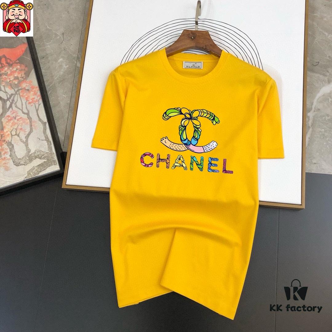 CHANEL (Plus-Size Friendly) Original Men's Casual Short-Sleeve T-Shirt, 2025 Spring/Summer New Arrival, Premium Custom Logo Design, Imported Silk-Cotton Fabric, Stylish and Versatile