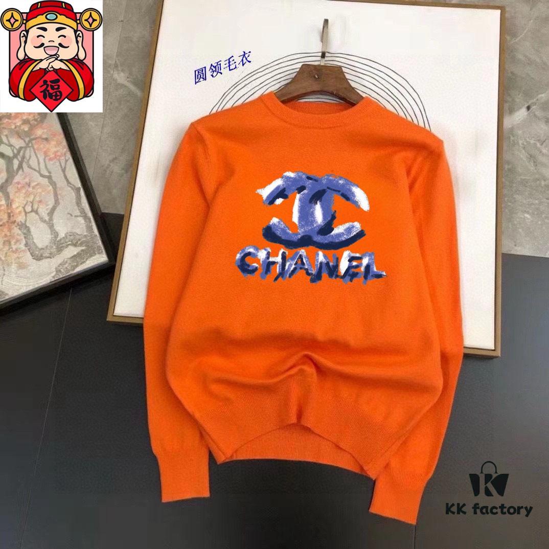 CHANEL Fall/Winter Classic Round-Neck Pullover Wool Sweater, 2025 Newest Release, Perfect Proportion, Slim-Fit Soft Cashmere-Like Wool Blend