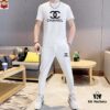 CHANEL Men's Summer High-Quality Double-Mercerized Cotton Suit Set, Imported Premium Fabric, Fashion Trend Style, Versatile and Elegant Design