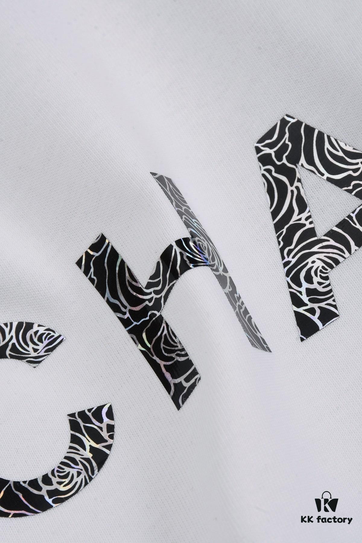 New Arrival 25S Chanel Camellia Letter T-Shirt, Washed Cotton Fabric, Unisex Loose Fit