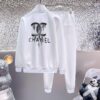 CHANEL (Perfect for Plus-Size) Hot-Selling Knit Cardigan and Sweatshirt Set – Official Website Original Version, 2025 New Arrival, Premium Natural Roman Cotton 100%, Elegant and Comfortable, Authentic Hardware, Retail Size M to 5XL (Fits up to 220 lbs)