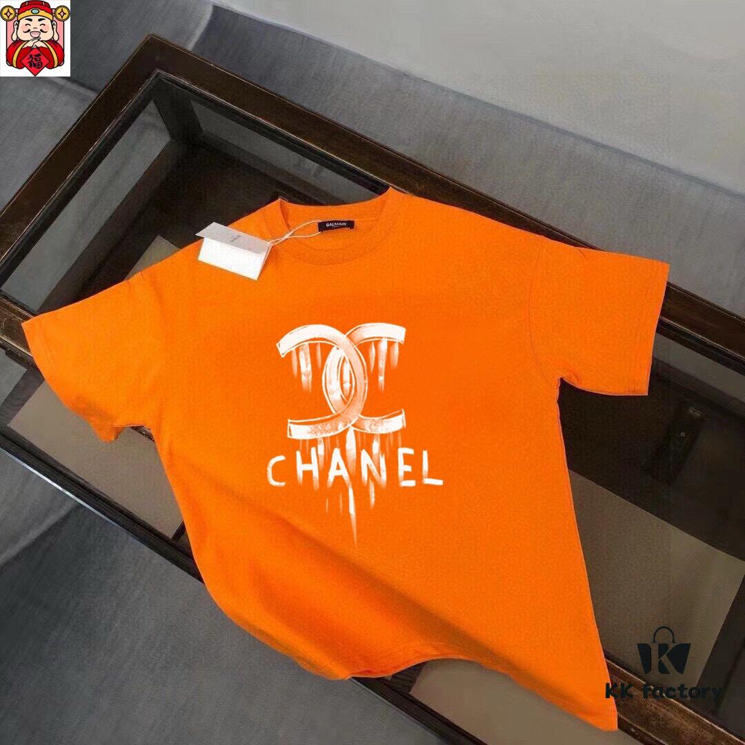 CHANEL Men's Casual Short-Sleeve T-Shirt, 2025 Spring/Summer New Arrival, Premium Logo Embroidery, Imported Silk-Cotton Fabric, Slim Fit Design, Stylish and Versatile