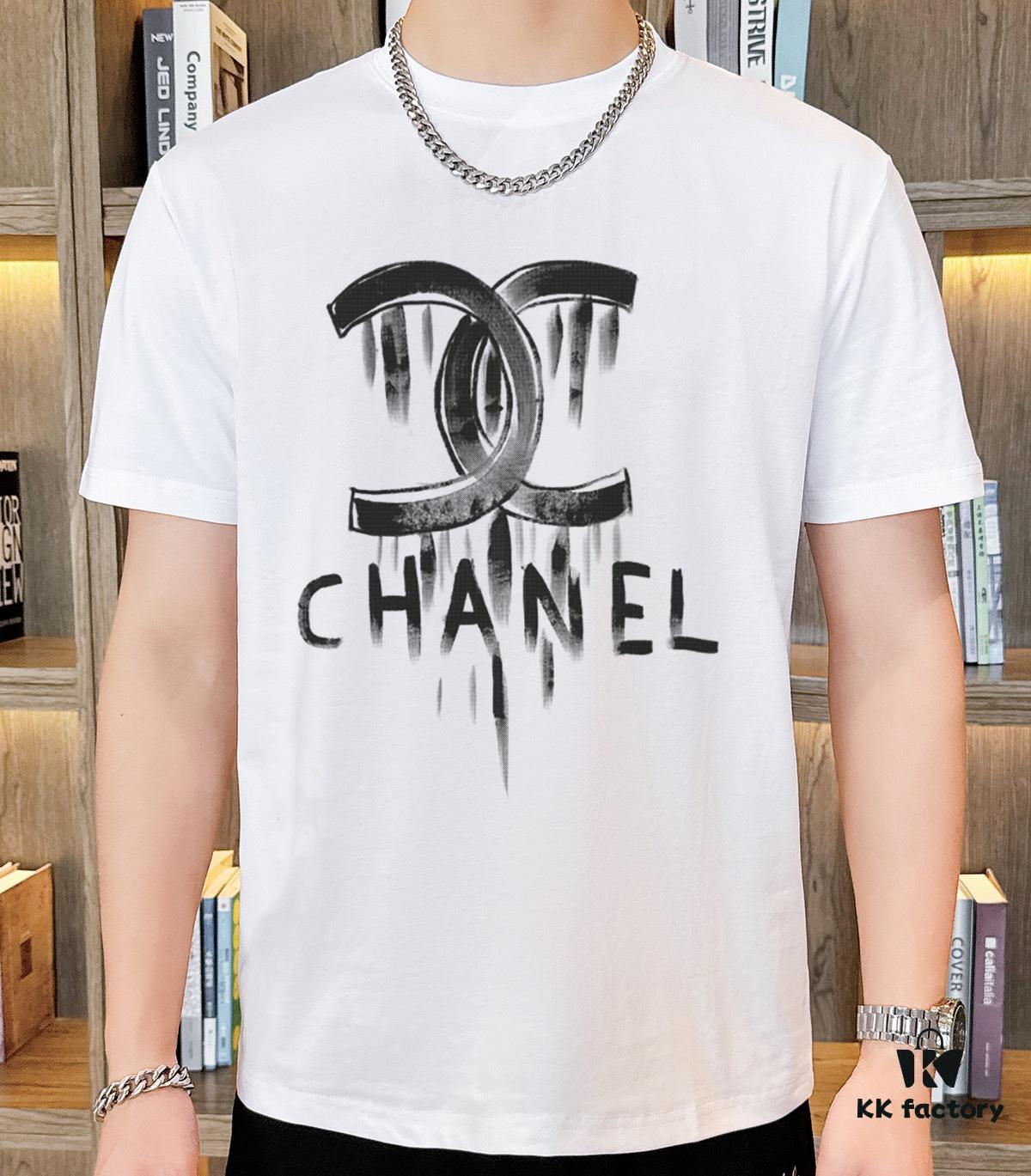 CHANEL Men's Summer High-Quality Double-Mercerized Cotton Suit Set, Imported Premium Fabric, Stylish and Versatile Design