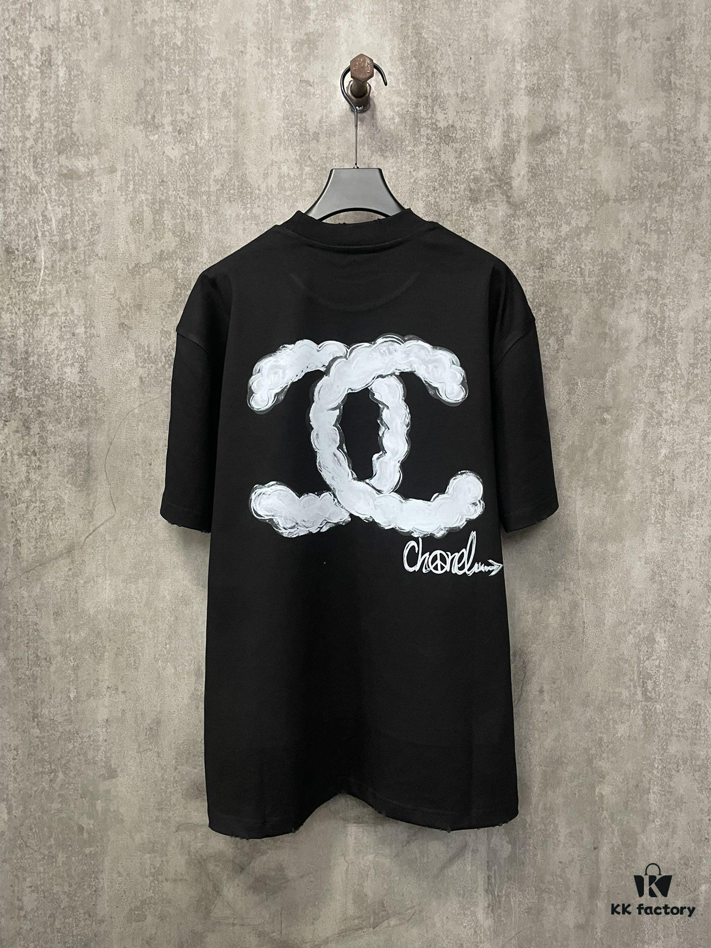 CHANEL Chanel 24SS Navy Collection Rope Digital Print Heavyweight Short Sleeve T-Shirt