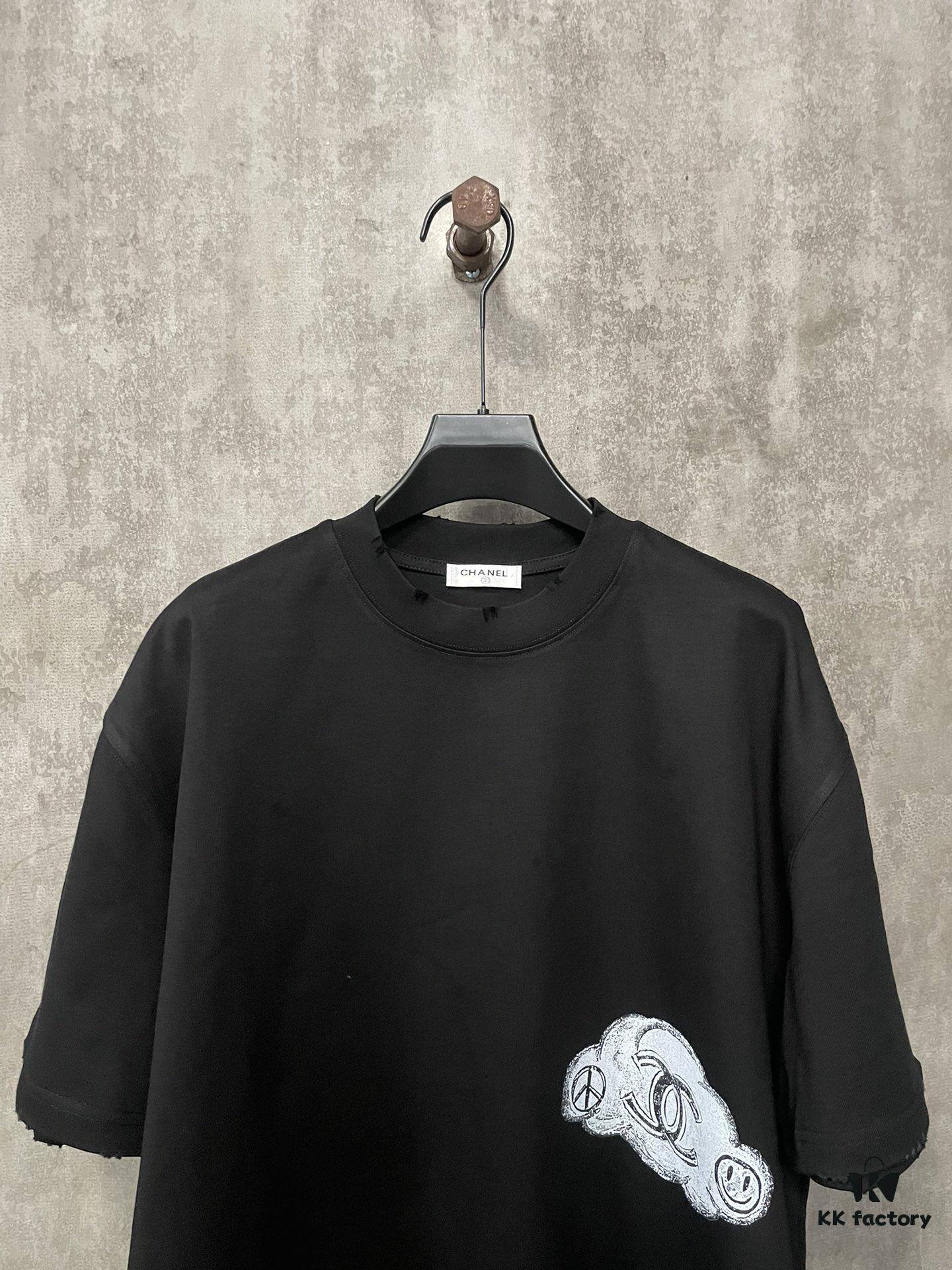 CHANEL Chanel 24SS Navy Collection Rope Digital Print Heavyweight Short Sleeve T-Shirt