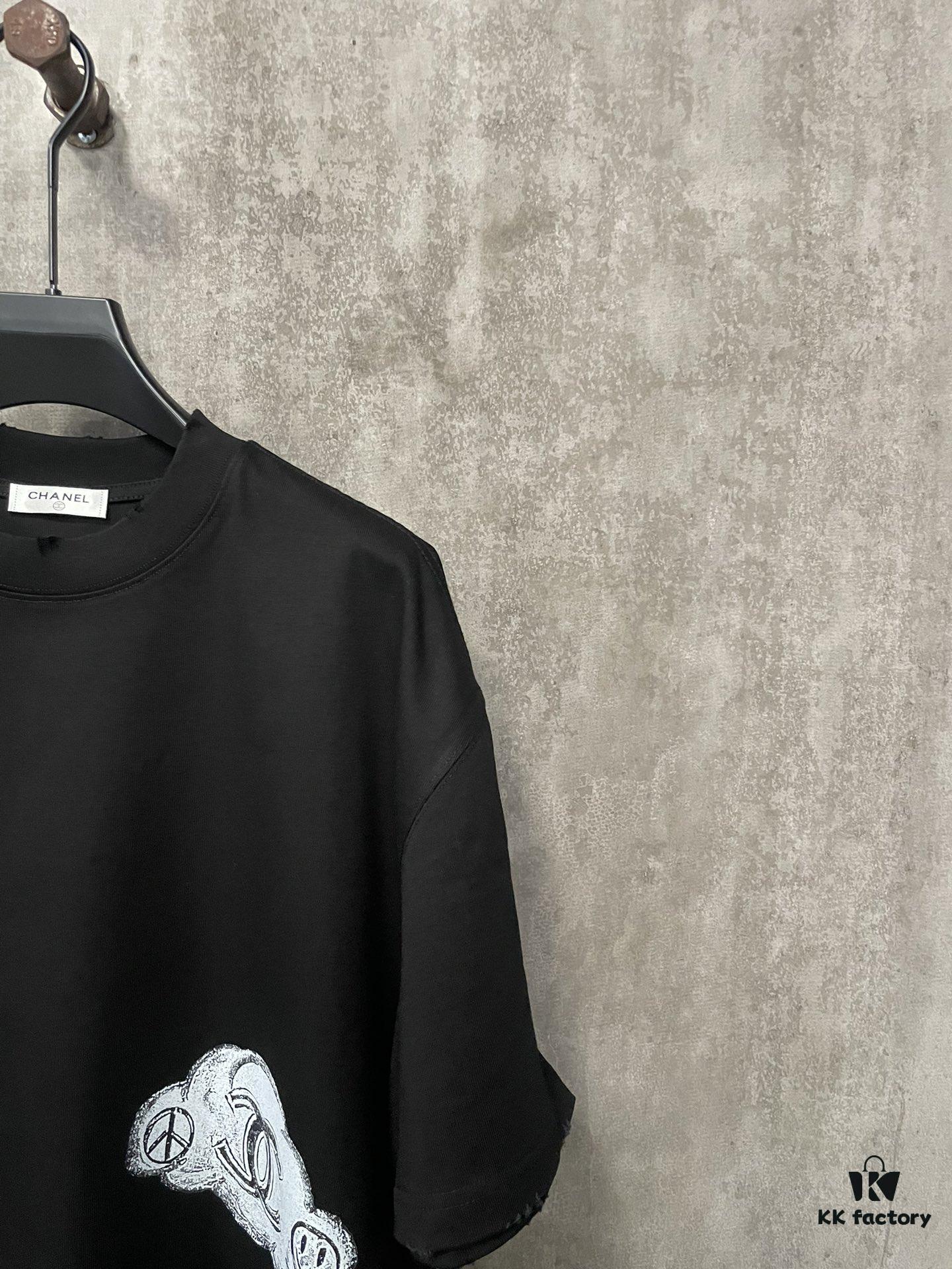 CHANEL Chanel 24SS Navy Collection Rope Digital Print Heavyweight Short Sleeve T-Shirt