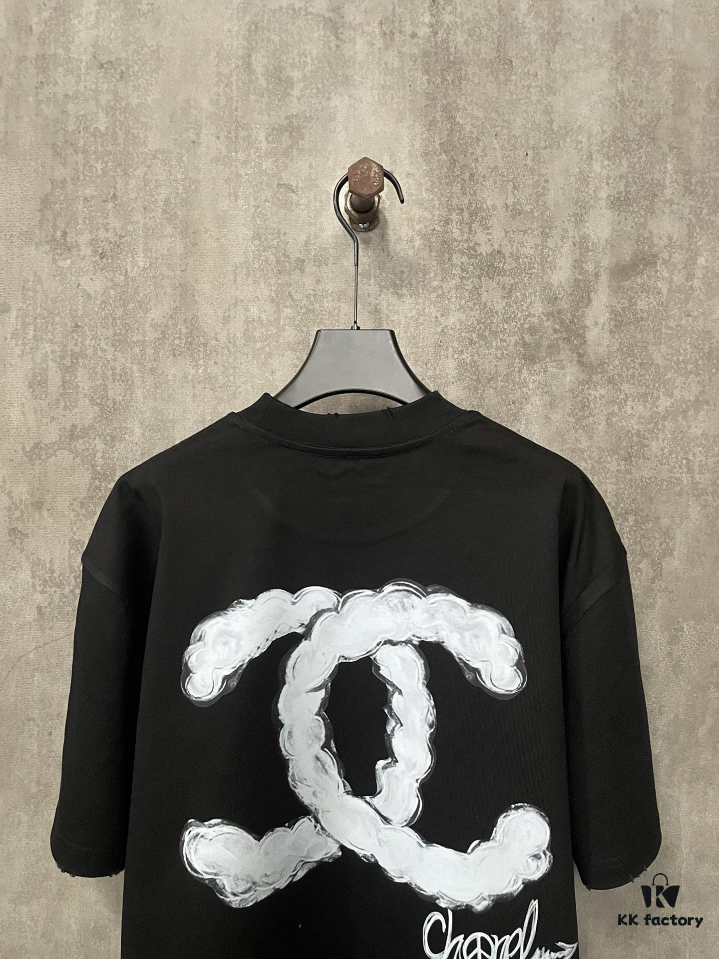 CHANEL Chanel 24SS Navy Collection Rope Digital Print Heavyweight Short Sleeve T-Shirt