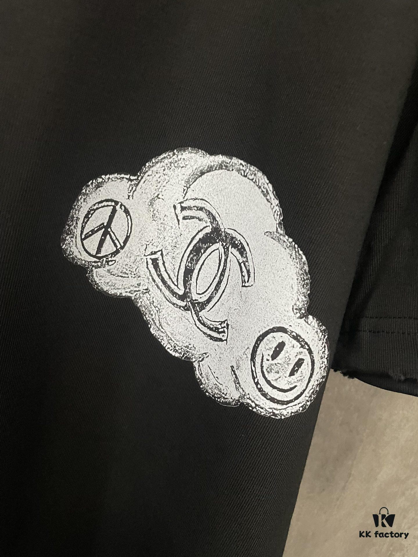 CHANEL Chanel 24SS Navy Collection Rope Digital Print Heavyweight Short Sleeve T-Shirt