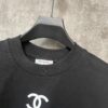 CHANEL Chanel 24SS Classic Logo Distressed Heavyweight Solid Short-Sleeve T-Shirt
