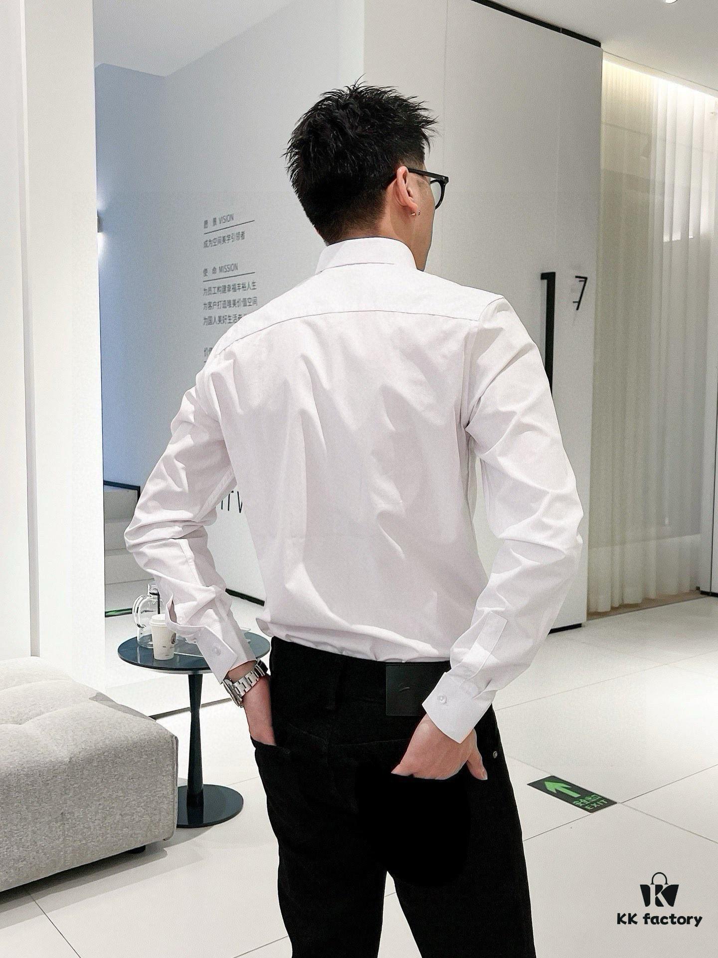 Chanel Men's Long-Sleeve Shirt, Ergonomic Three-Dimensional Cut, Natural Slim Fit, Hidden Placket Design, Premium Cotton Bamboo Fiber Fabric, Exquisite Craftsmanship, Elegant and Fashion-Forward