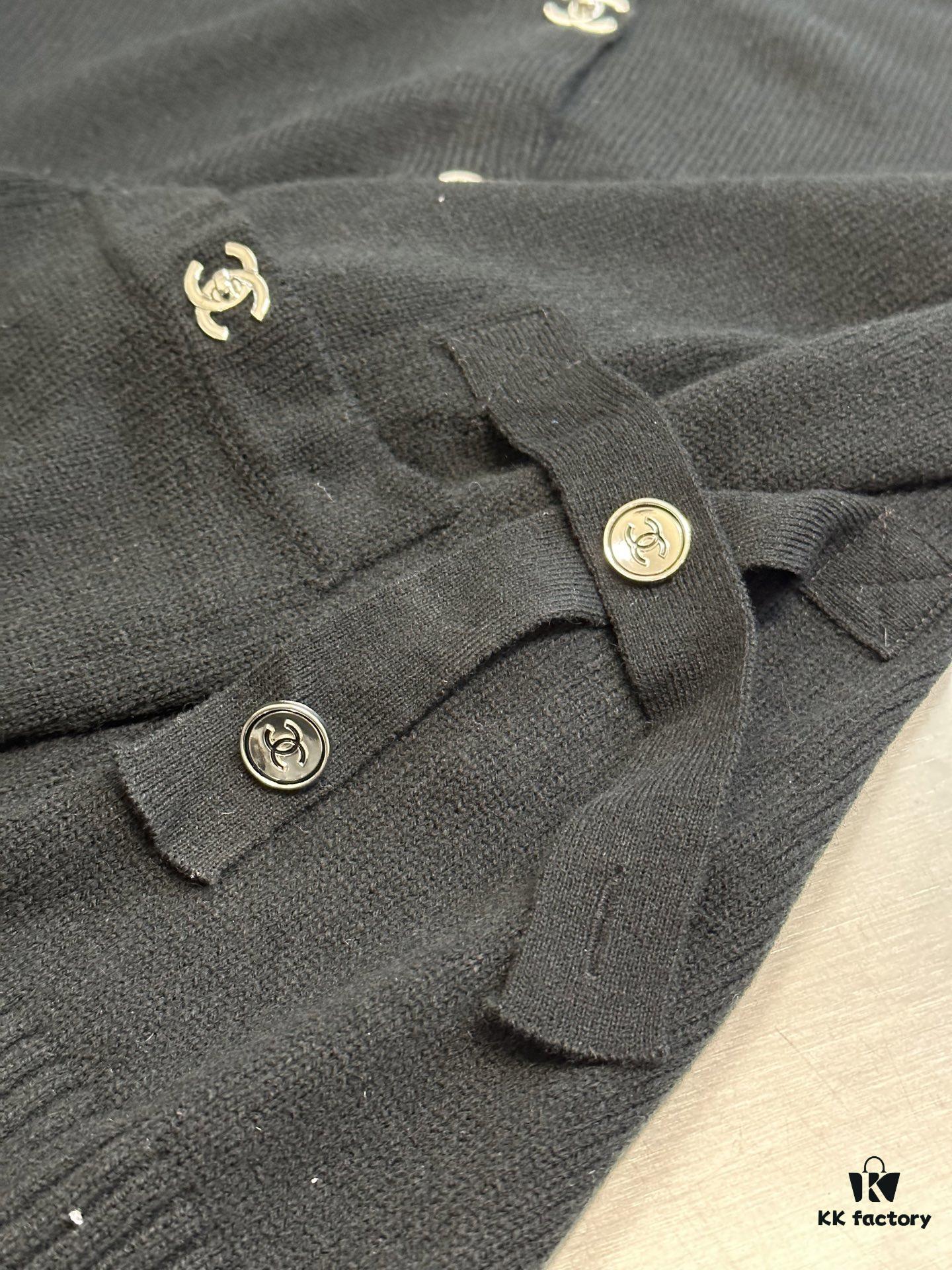 Chanel Bookbag Button Knit Cardigan