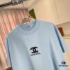 CHANEL 2025 Summer New Arrival Short Sleeve T-Shirt with 3D Silicone C-Logo Print, Custom 300g Fabric, Unisex Design